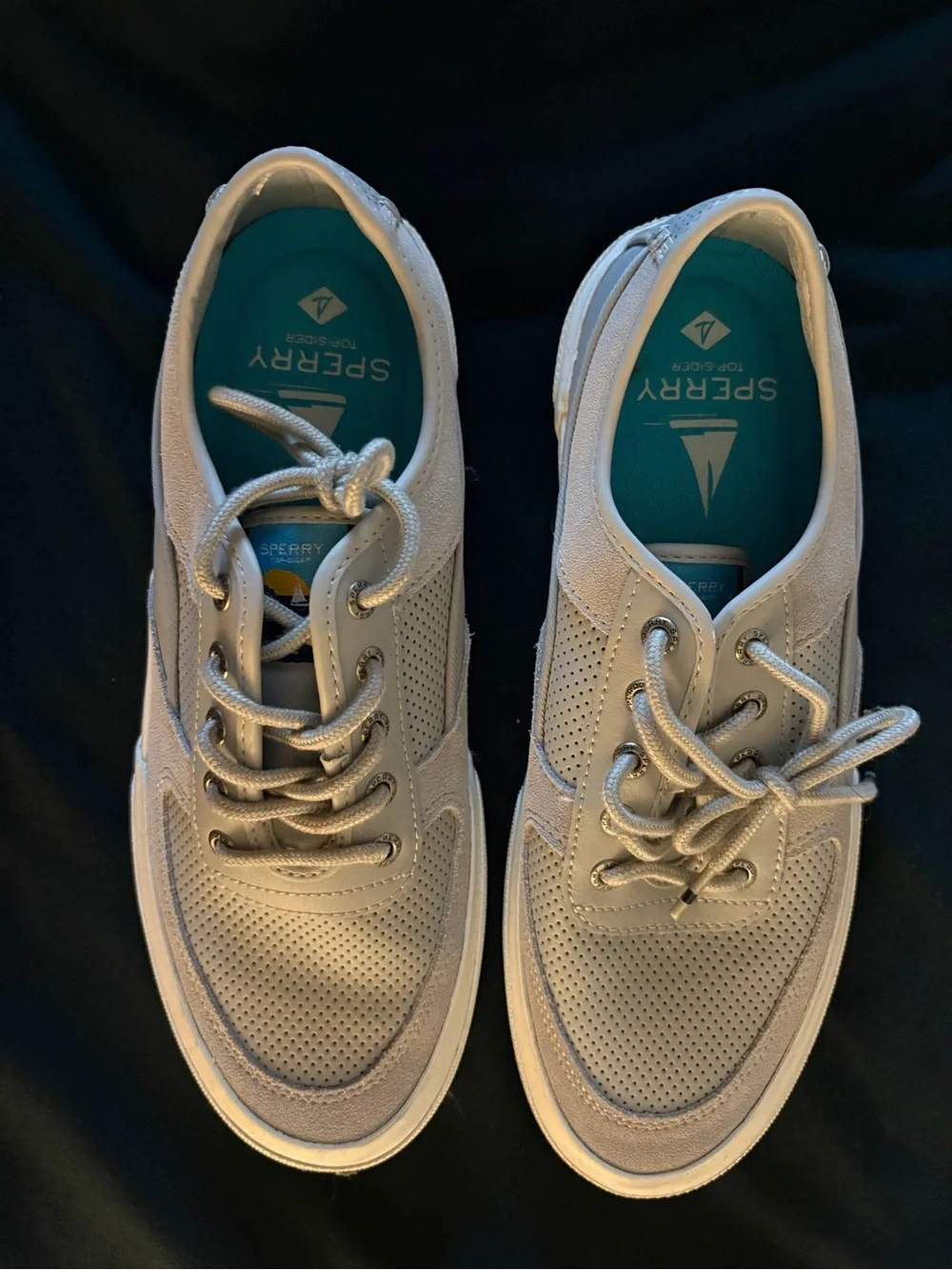 Sperry Men’s Perforated Light Gray Boat Shoes